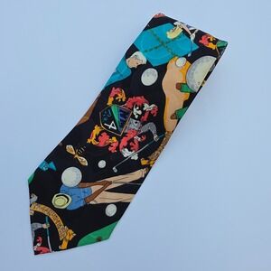Nicole Miller Golf Neck Tie Mens Multicolor Sports‎ Silk Novelty Hand Sewn